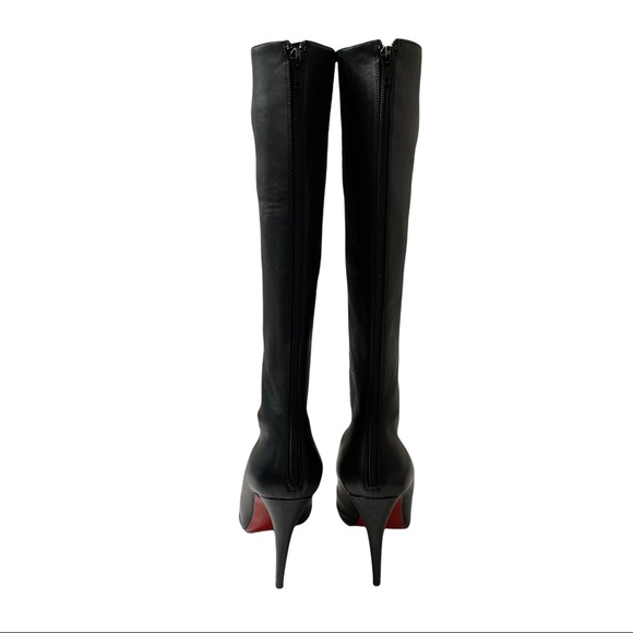 Christian Louboutin Alta Ariella Black Leather Knee High Boots 41 - Picture 6 of 16